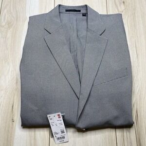 Uniqlo Kando jacket Houndstooth Wool Blazer Gray Mens Large Sports Jacket NWT